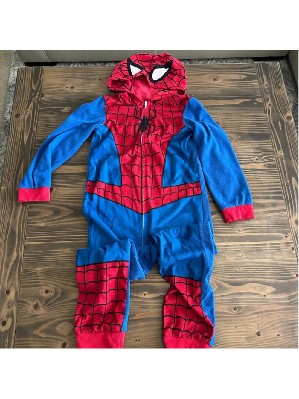 Marvel Spider-Man Boys Hooded One Piece Pajamas Sleeper Size M